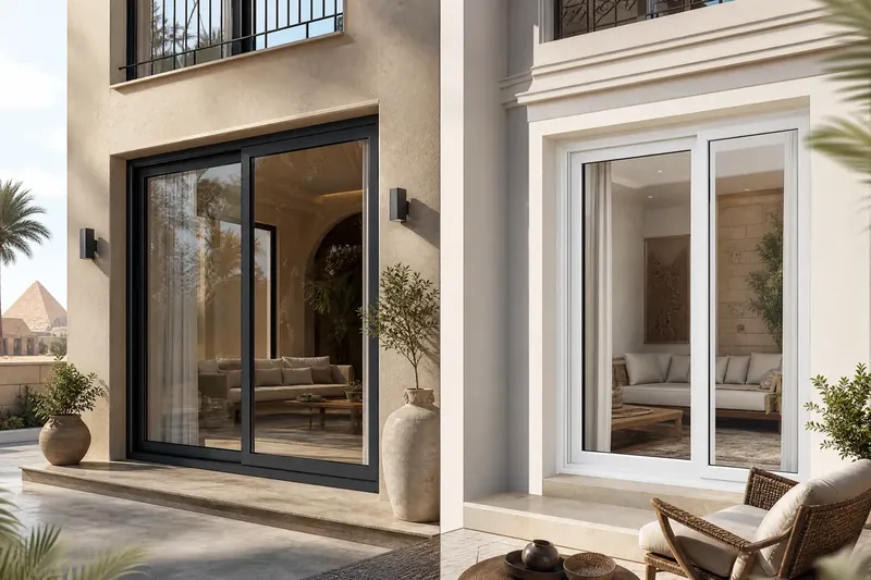 صورة توضيحية لمقال الألومنيوم أم uPVC؟ الدليل الحاسم للاختيار الحراري والصوتي والمناخي للنوافذ والأبواب