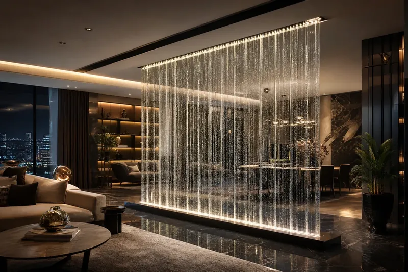 Water bubble curtain guide - دليل الستائر المائية
