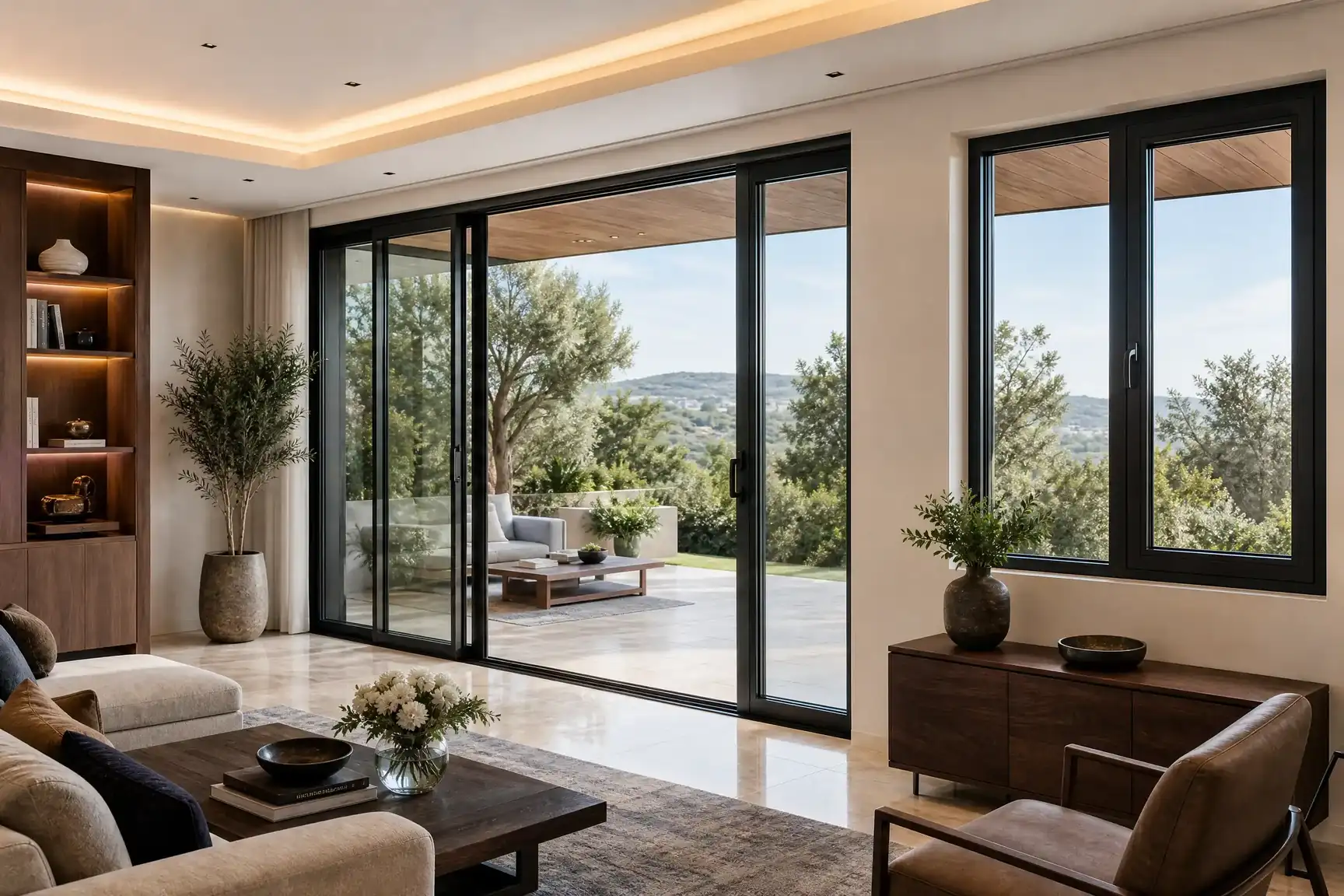 Luxury interior with UPVC and aluminum windows and doors