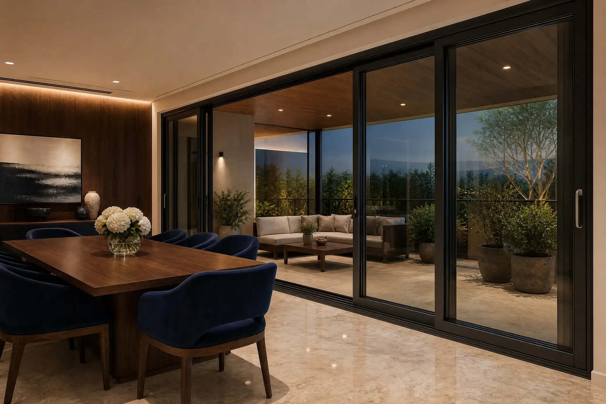 Luxury interior with UPVC and aluminum windows and doors